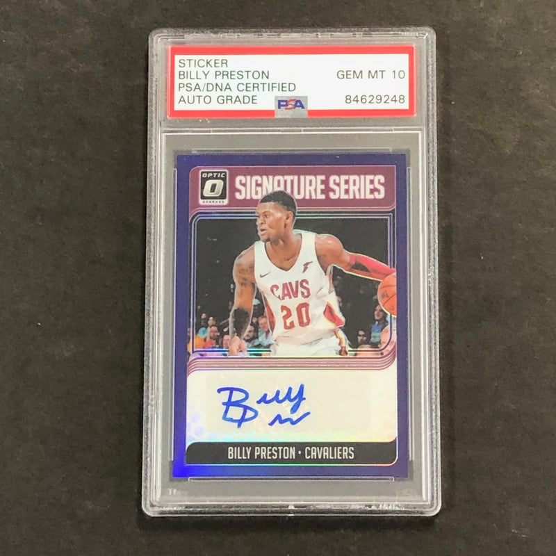 2018-19 Donruss Optic Signature Series #35 Billy Preston Signed Card AUTO 10 PSA Slabbed Cavaliers