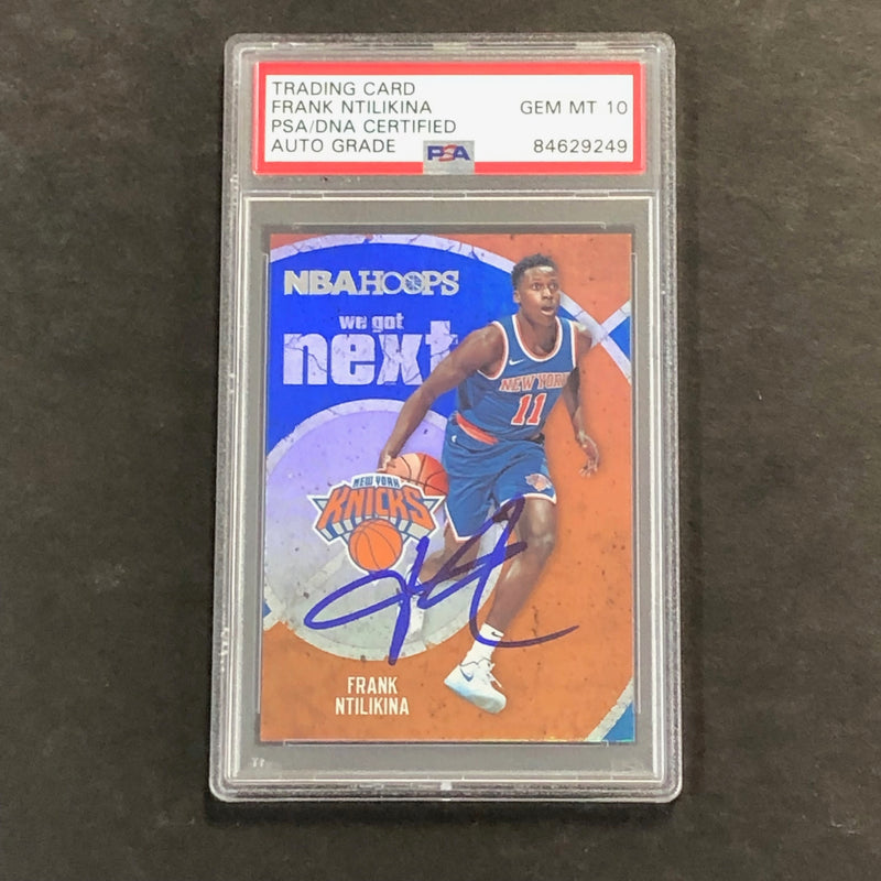 2017-18 NBA Hoops We Got Next #WGN-8 Frank Ntilikina Signed Card AUTO 10 PSA Slabbed Knicks