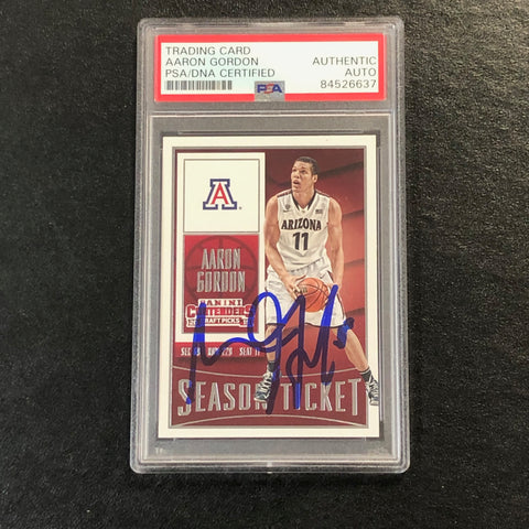 2015-16 Contenders Draft Picks #2 Aaron Gordon Signed Card AUTO PSA Slabbed Arizona