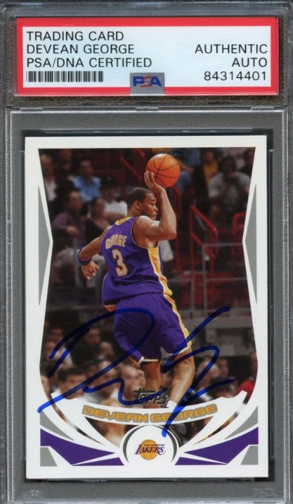 2004 Topps #176 Devean George Signed Card AUTO PSA Slabbed