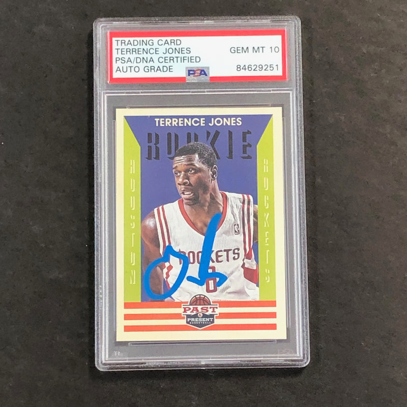 2012-13 Panini Past & Present #182 Terrence Jones Signed AUTO 10 PSA/DNA RC Rockets