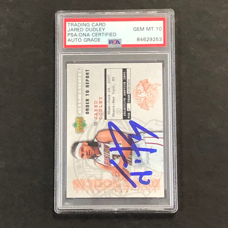 2007-08 Upper Deck First Edition #DN21 Jared Dudley Signed Card AUTO 10 PSA Slabbed Boston College Eagles