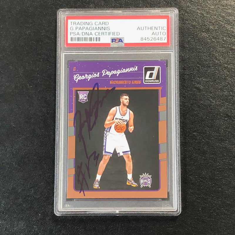 2016-17 Donruss #195 Georgios Papagiannis Signed Card AUTO PSA Slabbed RC Kings