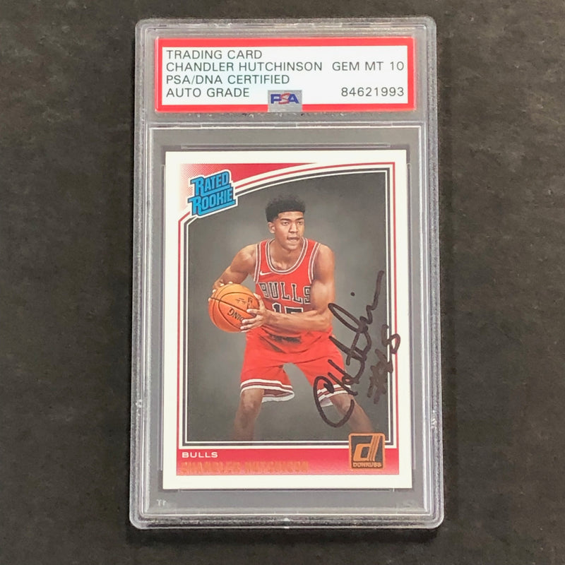 2018 Donruss Rated Rookie #166 Chandler Hutchison Signed Card AUTO 10 PSA Slabbed RC Bulls