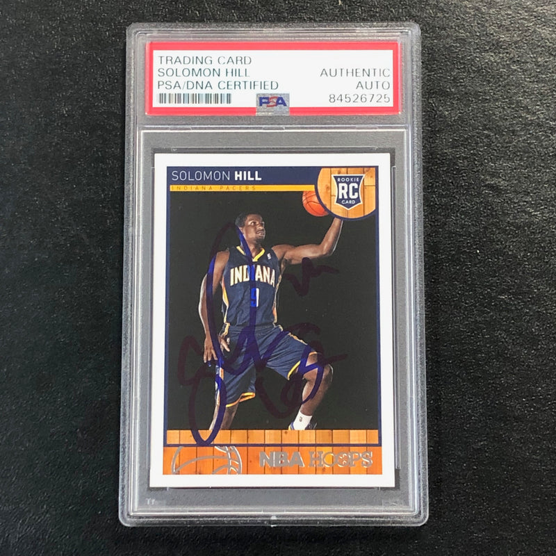 2013-14 NBA Hoops #283 Solomon Hill Signed Card AUTO PSA Slabbed RC Pacers