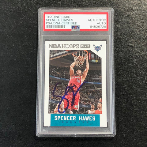 2015-16 NBA Hoops #238 Spencer Hawes Signed Card AUTO PSA/DNA Slabbed Hornets