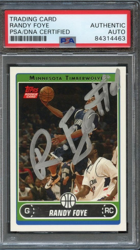 2006-07 Topps #250A Randy Foye Signed Card AUTO PSA Slabbed