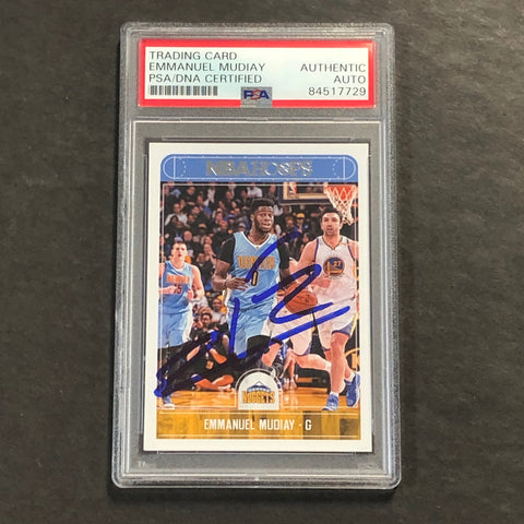 2017-18 Panini NBA Hoops #143 Emmanuel Mudiay Signed Card AUTO PSA Slabbed Nuggets
