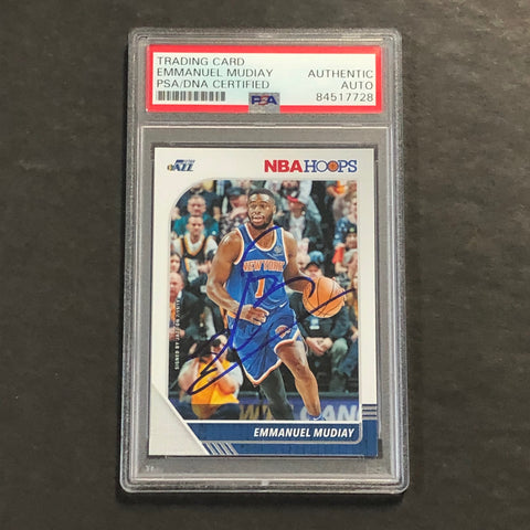 2019-20 Panini NBA Hoops #124 Emmanuel Mudiay Signed Card AUTO PSA Slabbed Jazz