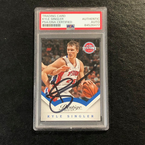 2013-14 Panini Prestige #7 Kyle Singler Signed Card AUTO 10 PSA Slabbed Pistons