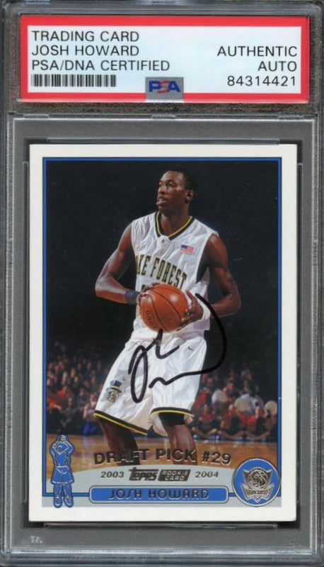 2003-04 TOPPS #249 Josh Howard Signed Card AUTO PSA/DNA Slabbed