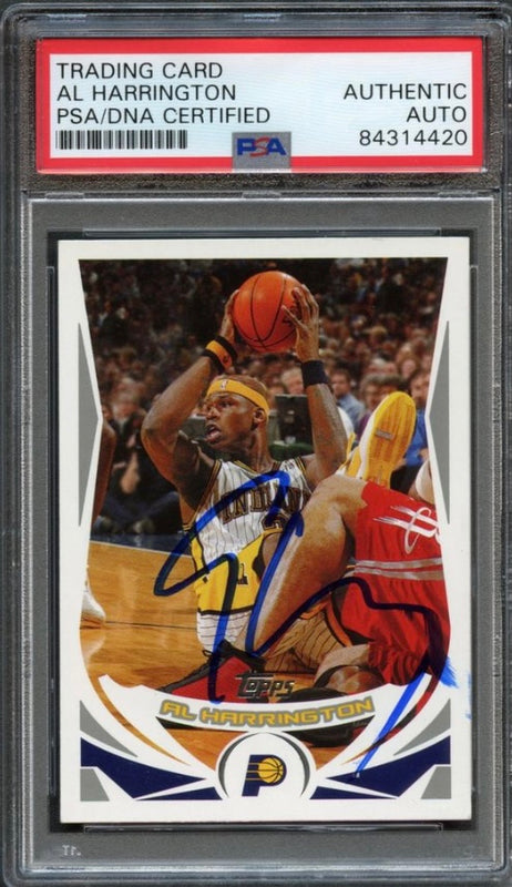 2004-05 Topps #59 Al Harrington Signed Card AUTO PSA Slabbed