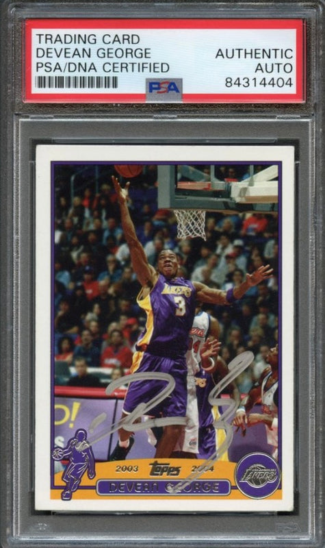 2003-04 Topps Collection #183 Devean George Signed Card AUTO PSA Slabbed