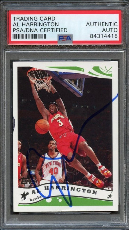 2005 Topps #103 Al Harrington Signed Card AUTO PSA Slabbed