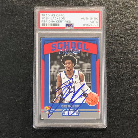 2017 Contenders Draft Picks #3 Josh Jackson Signed Card AUTO PSA Slabbed Kansas