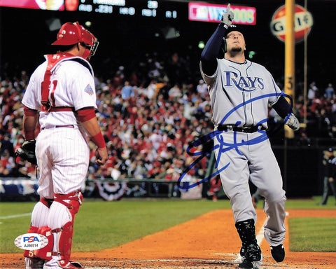 ERIC HINSKE signed 8x10 photo PSA/DNA Autographed Tampa Bay Rays