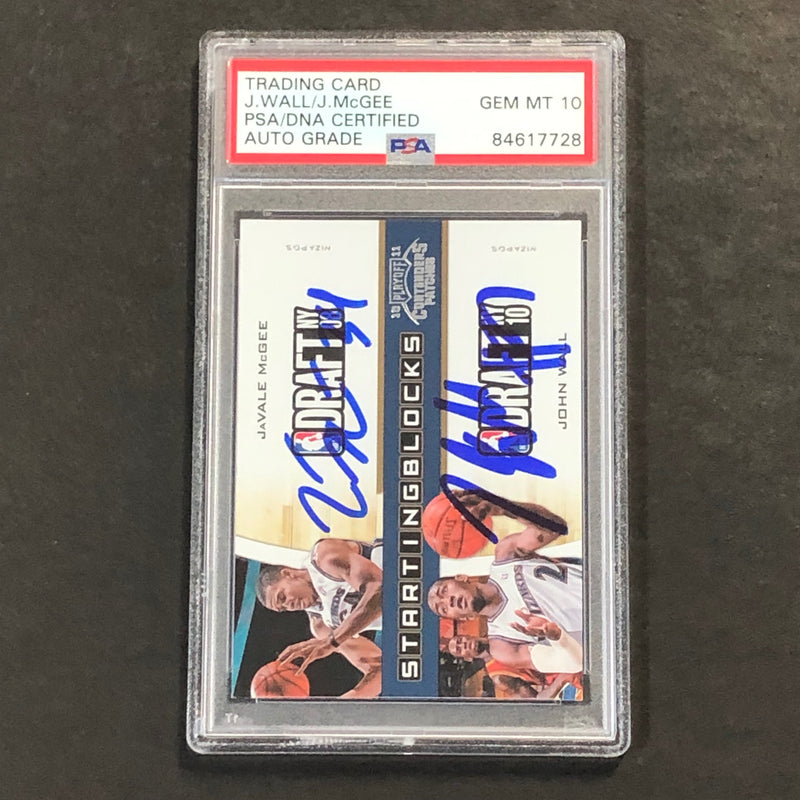 2010-11 Contenders Patches Starting Blocks #9 JAVALE MCGEE JOHN WALL Signed AUTO 10 PSA Slabbed Wizards