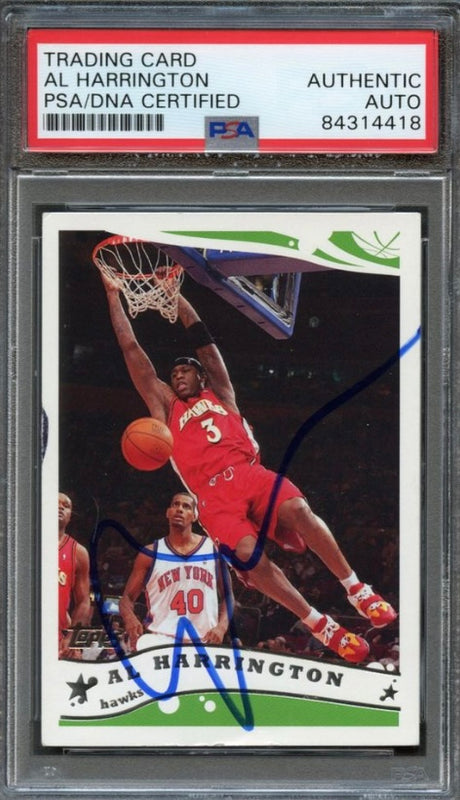 2005 Topps #103 Al Harrington Signed Card AUTO PSA Slabbed
