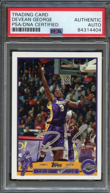 2003-04 Topps Collection #183 Devean George Signed Card AUTO PSA Slabbed