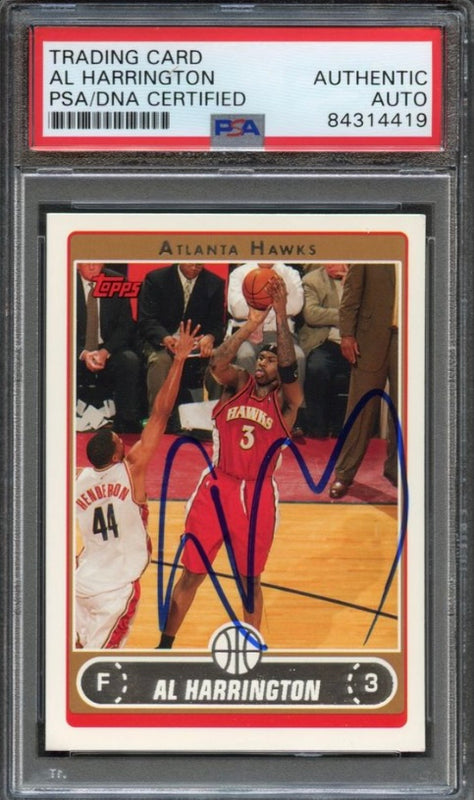 2006-07 Topps #6 Al Harrington Signed Card AUTO PSA Slabbed