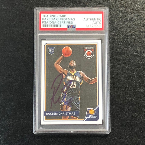 2015-16 Panini Complete #318 Rakeem Christmas Signed Card AUTO PSA Slabbed RC Pacers