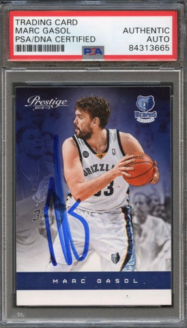 2012-13 Prestige Basketball #50 Marc Gasol Signed Card AUTO PSA Slabbed Grizzlies
