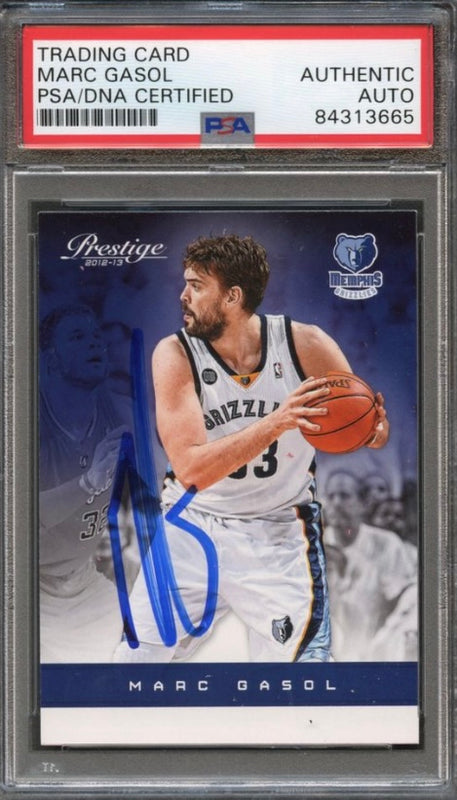 2012-13 Prestige Basketball #50 Marc Gasol Signed Card AUTO PSA Slabbed Grizzlies