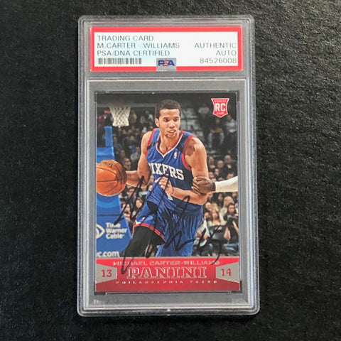 2013-14 Panini #196 Michael Carter-Williams Signed Card PSA Slabbed RC 76ers