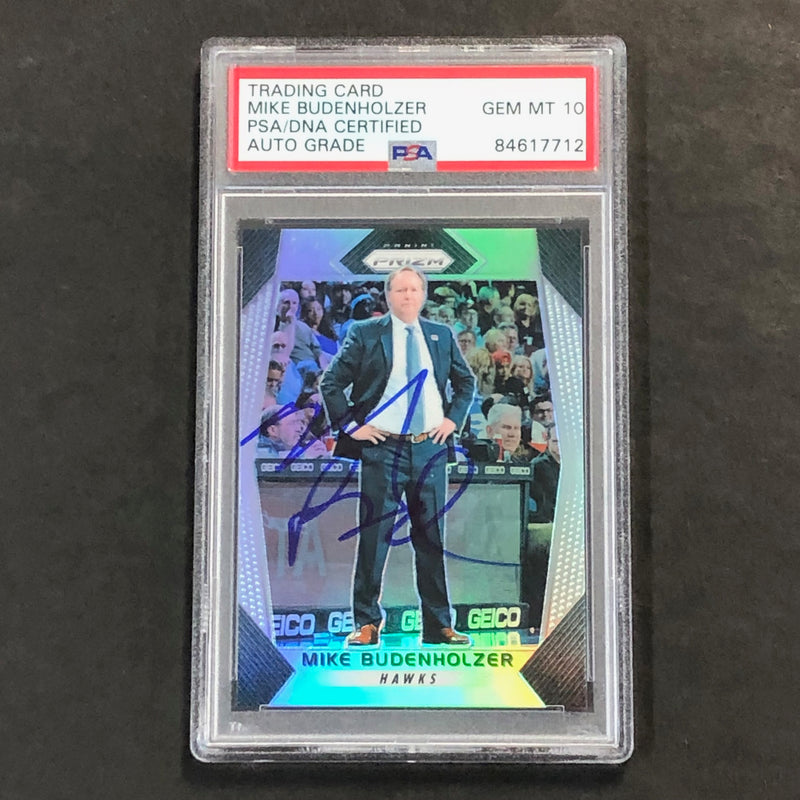 2017-18 Panini Prizm Silver #110 Mike Budenholzer Signed Card AUTO PSA Slabbed Hawks