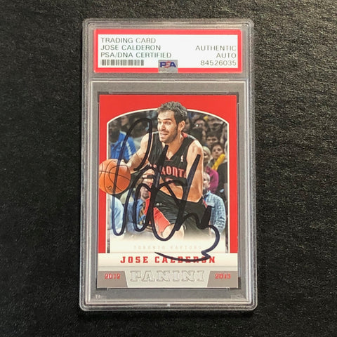 2012-13 Panini #87 Jose Calderon Signed Card AUTO PSA Slabbed Raptors