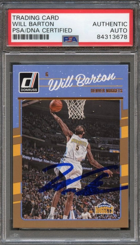 2016-17 Panini Donruss #88 Will Barton Signed Card AUTO PSA Slabbed Nuggets