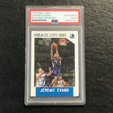 2015-16 NBA Hoops #93 Jeremy Evans Signed Card AUTO PSA Slabbed Mavericks