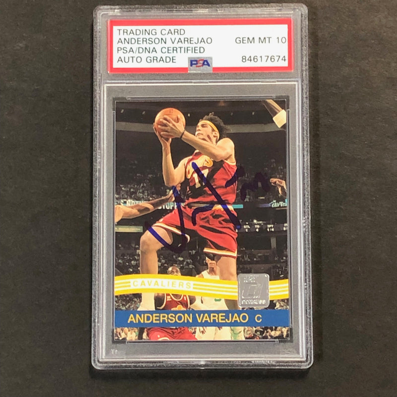 2010-11 Donruss Basketball #48 Anderson Varejao Signed Card AUTO 10 PSA Slabbed Cavaliers