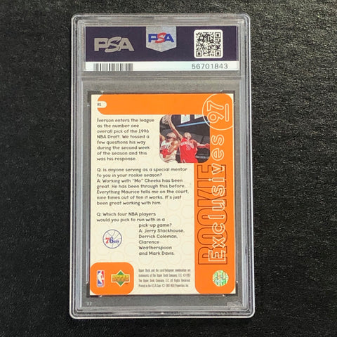 1996 Upper Deck #R1 Allen Iverson PSA Mint Rookie Exclusive