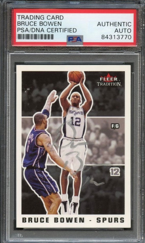 2003-04 Fleer Tradition #139 Bruce Bowen Signed Card AUTO PSA Slabbed Spurs