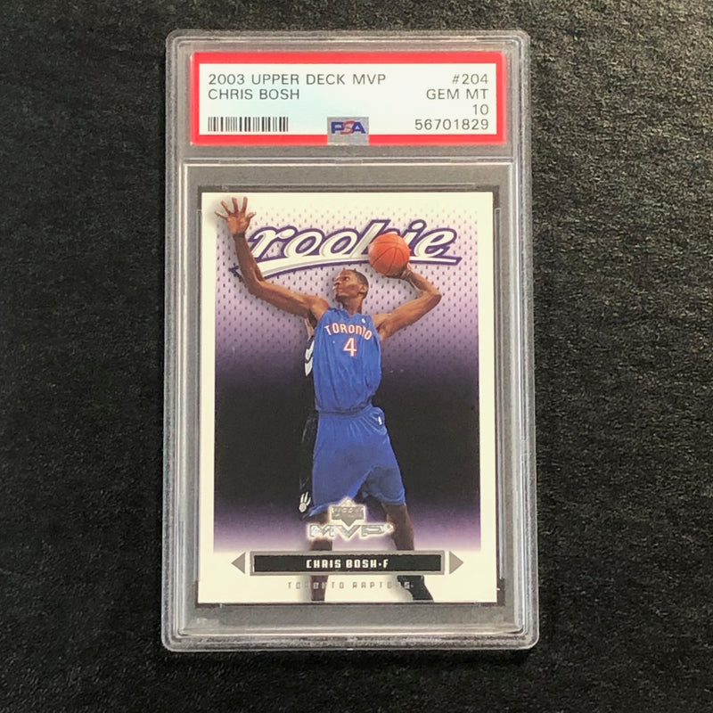 2003 Upper Deck MVP #204 Chris Bosh PSA 10 GEM MT RC Raptors