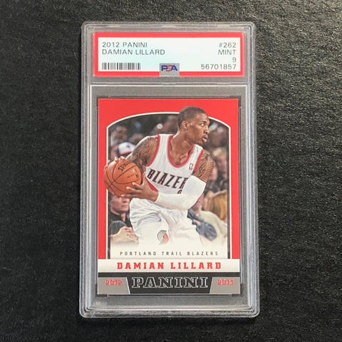 2012 Panini #262 Damian Lillard PSA 9 Mint Trail blazers