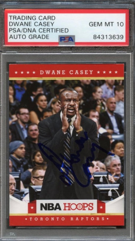 2012-13 NBA Hoops #36 Dwane Casey Signed Card AUTO 10 PSA Slabbed Raptors