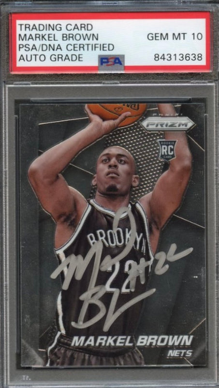 2014-15 Panini Prizm #285 Markel Brown Signed Card AUTO Grade 10 PSA Slabbed RC
