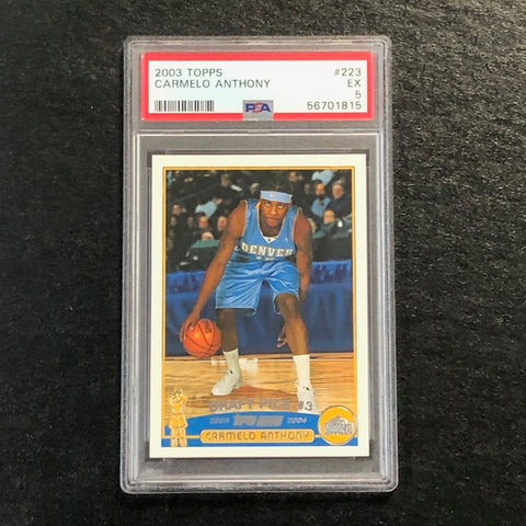 2003 Topps #223 Carmelo Anthony PSA 5 EX Draft Pick