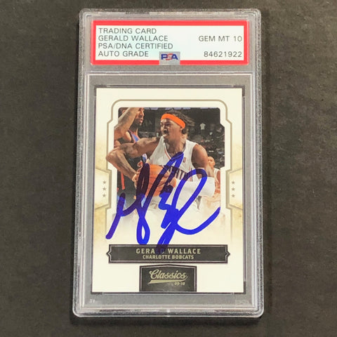 2009-10 Panini Classics #72 Gerald Wallace Signed Card AUTO 10 PSA Slabbed Bobcats