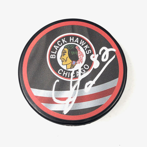 CALEB JONES signed Hockey Puck PSA/DNA Chicago Blackhawks Autographed