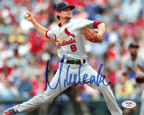 MIKE LEAKE signed 8x10 photo PSA/DNA St. Louis Cardinals Autographed