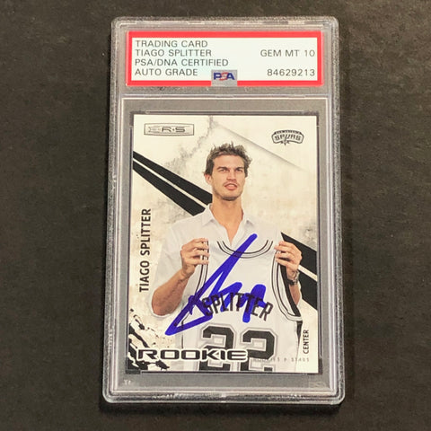2010-11 Rookies and Stars #125 Tiago Splitter Signed Card AUTO 10 PSA Slabbed Spurs
