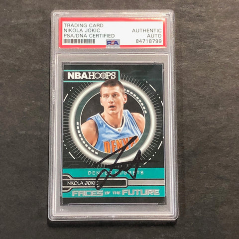 2016-17 NBA Hoops Faces of the Future #12 Nikola Jokic Signed PSA Slabbed Nuggets