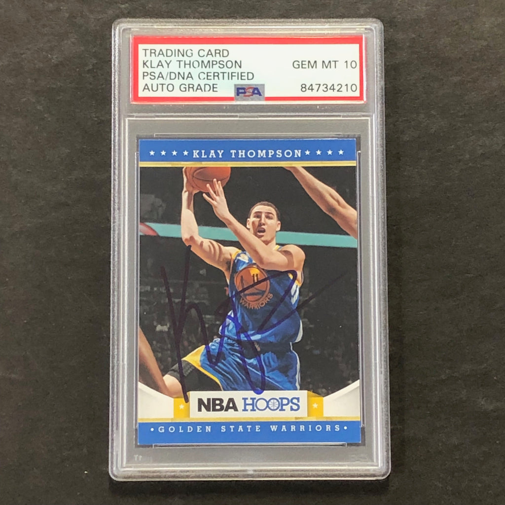 2012 NBA Hoops #232 Klay Thompson Signed Card AUTO 10 PSA Slabbed