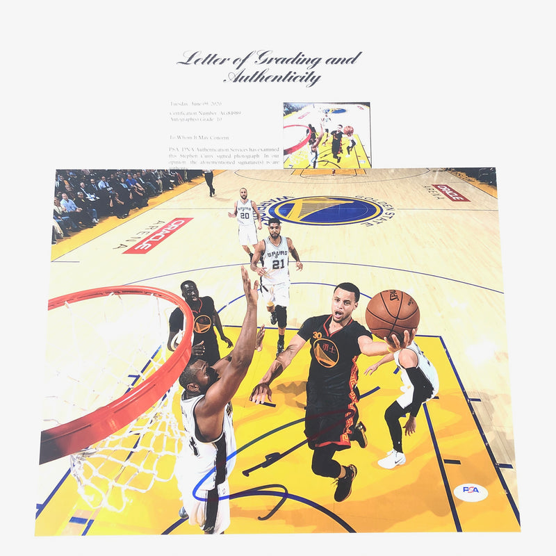 Stephen Curry signed 11x14 Photo PSA/DNA Auto Grade 10 Autographed LOA