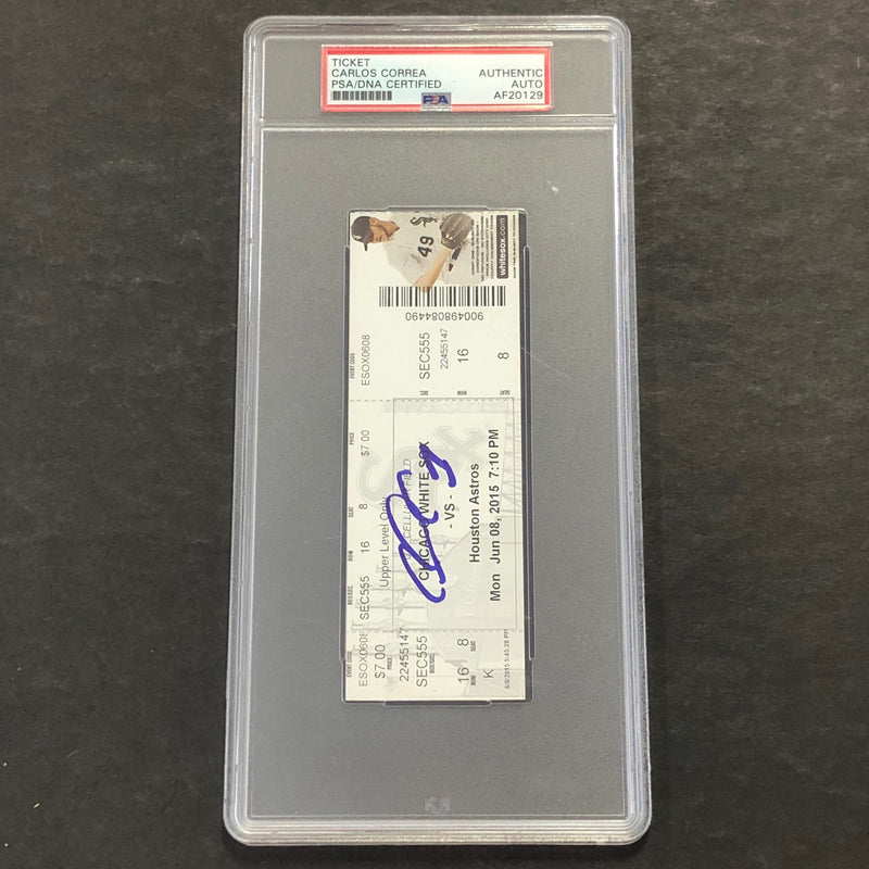 Carlos Correa signed MLB Debut Ticket PSA/DNA Houston Astros autographed