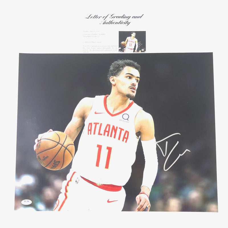 Trae Young signed 16x20 photo PSA/DNA Auto Grade 10 Atlanta Hawks LOA