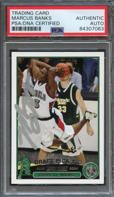 2003-04 Topps #233 Marcus Banks Signed Card AUTO PSA Slabbed